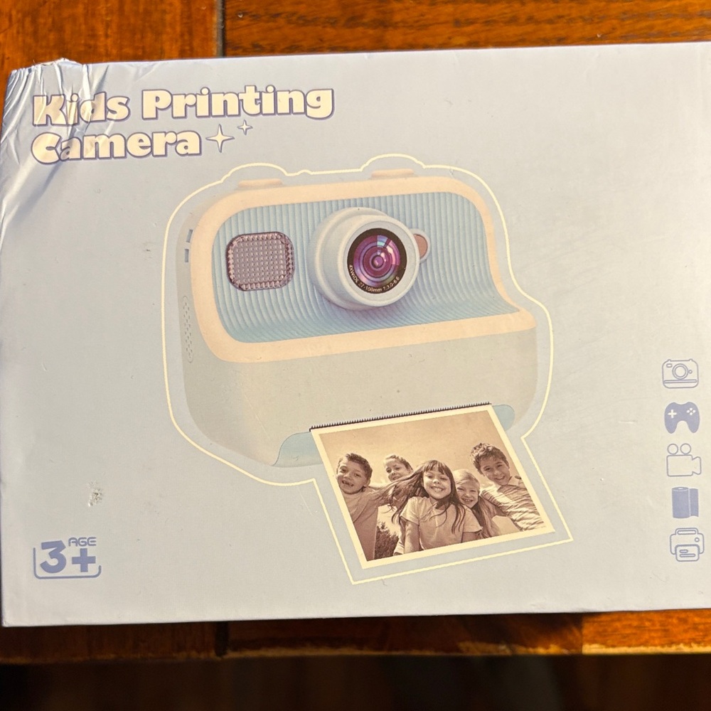 Kids Printing Camera - Blue and White